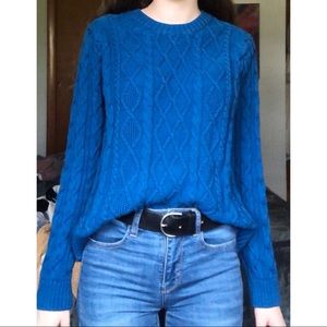 Bright blue cotton sweater